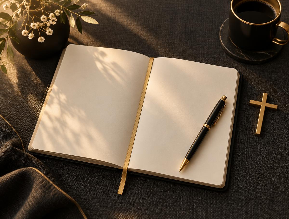 31-Day Devotional journal with Bible and pen